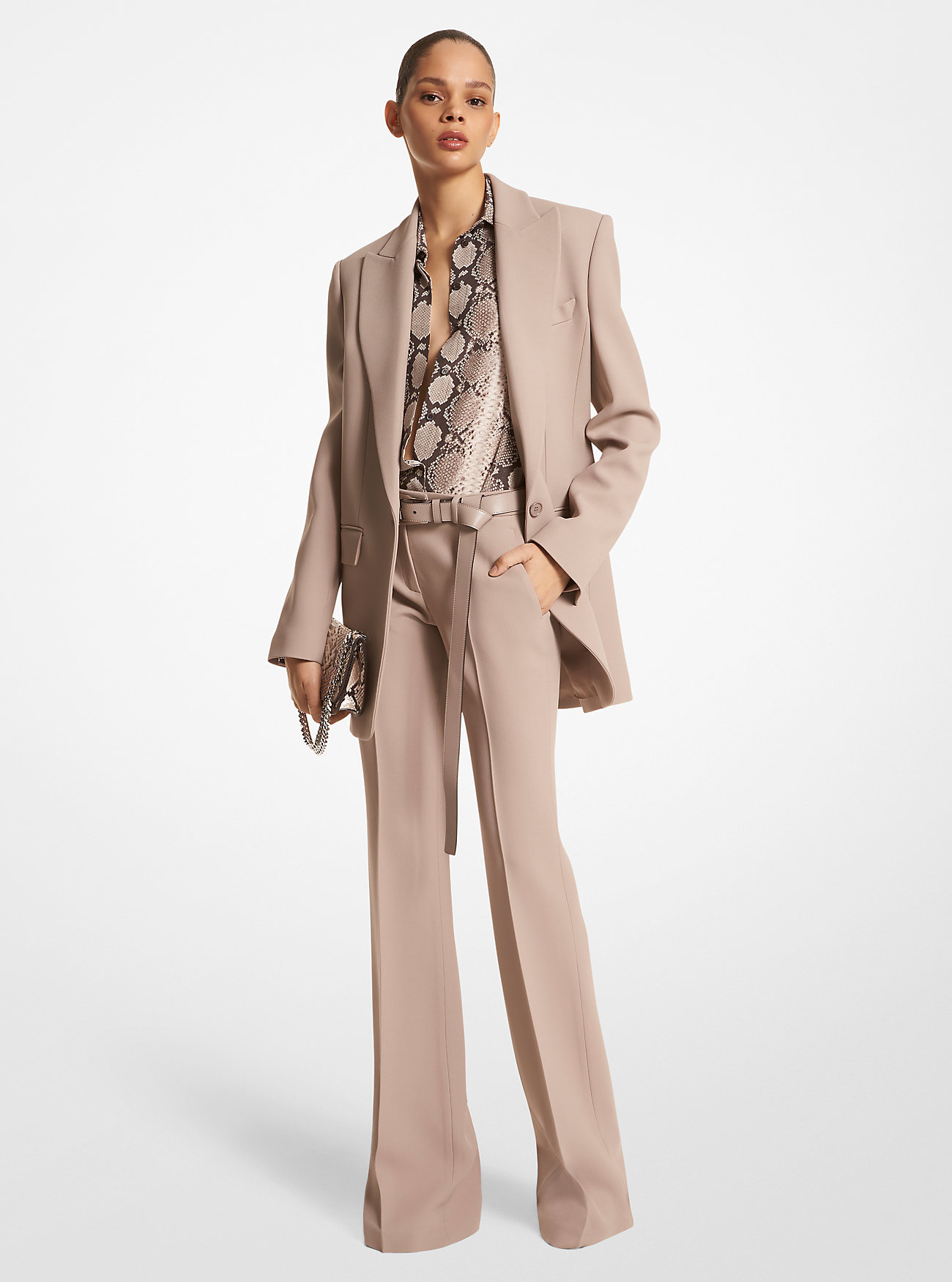 Darcy Double Crepe Sablé Blazer - TAUPE