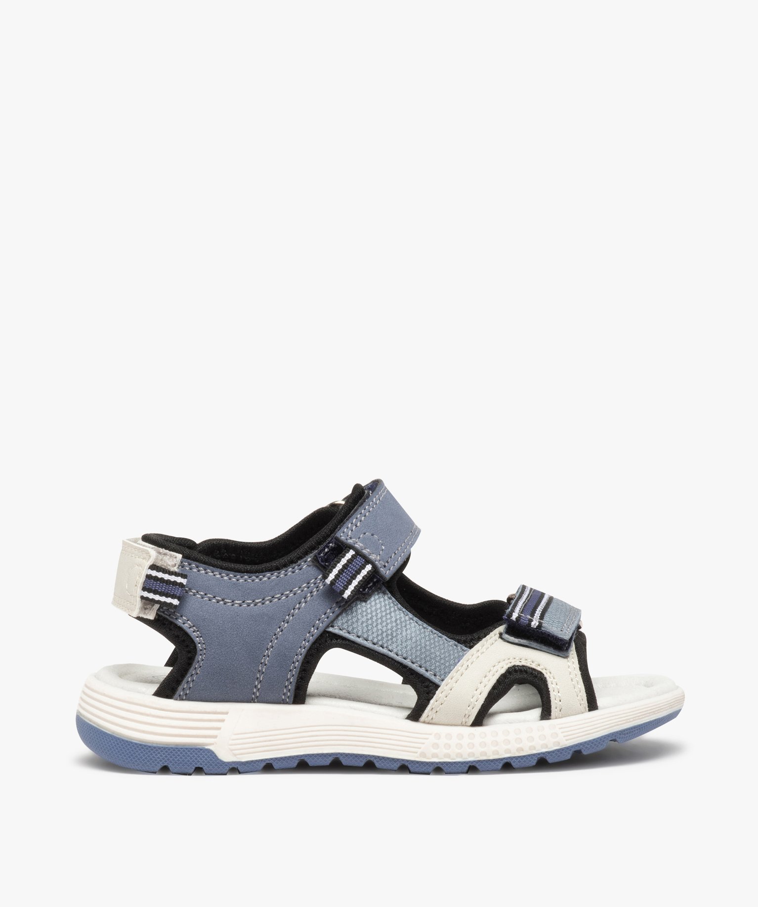 Sandales sport Garçon bicolores à brides scratch bleu | GEMO