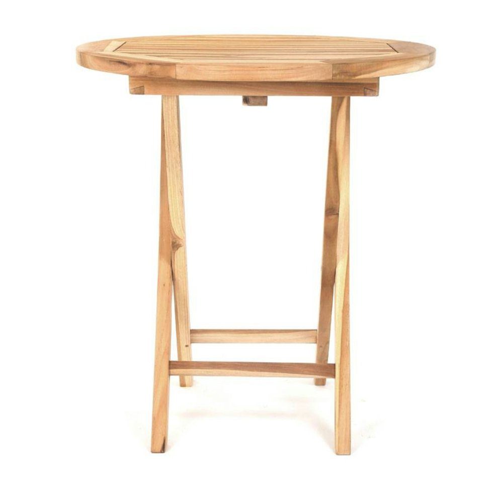 Ploß Klapptisch Lexington, Eco-Teak® Holztisch - Rund - Ø 70 cm
