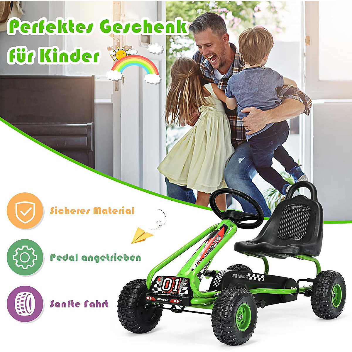Gokart Mit Handbremse Sitz verstellbar
