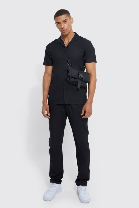 Kurzärmliges Stretch-Hemd & Slim-Fit Hose