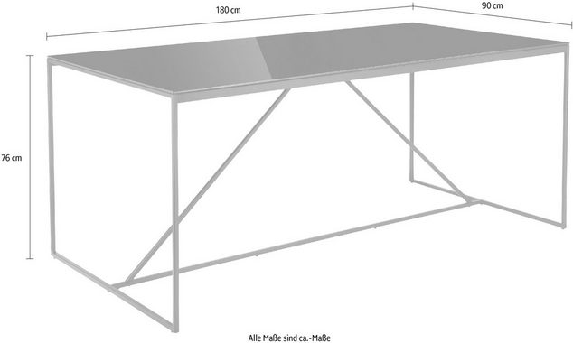 INOSIGN Esstisch Esra, Gestell aus Metall, Tischplatte aus Glas