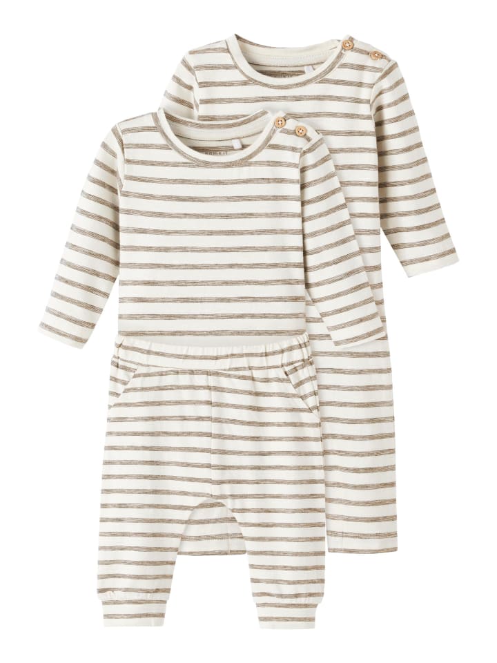 name it Baby Geschenkset Body, Einteiler, Shirt und Hose in Braun günstig kaufen