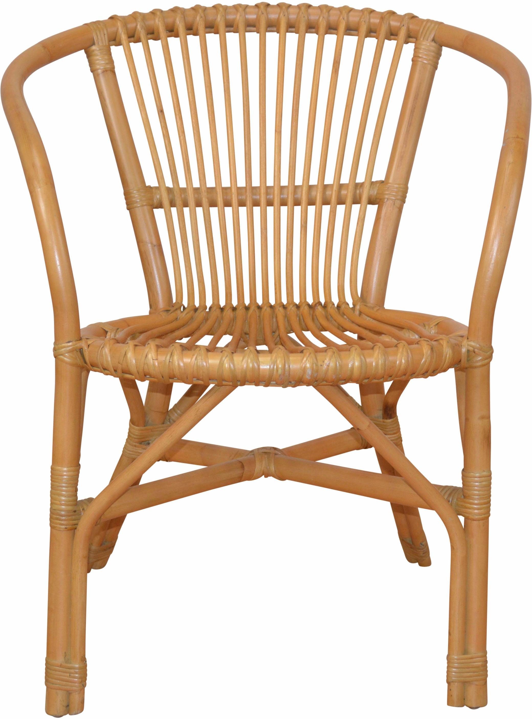 Home affaire Rattanstuhl, handgeflochten, Sitztiefe ca. 50 cm
