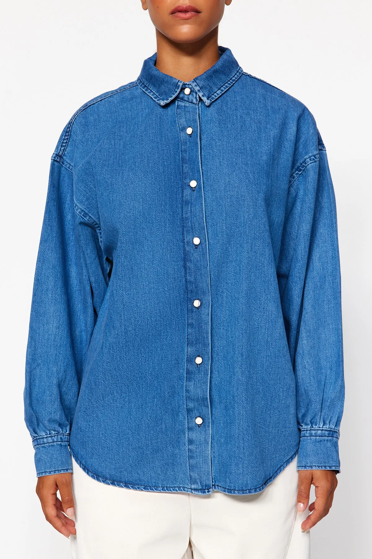 Trendyol Collection  Hemd - Dunkelblau - Oversized