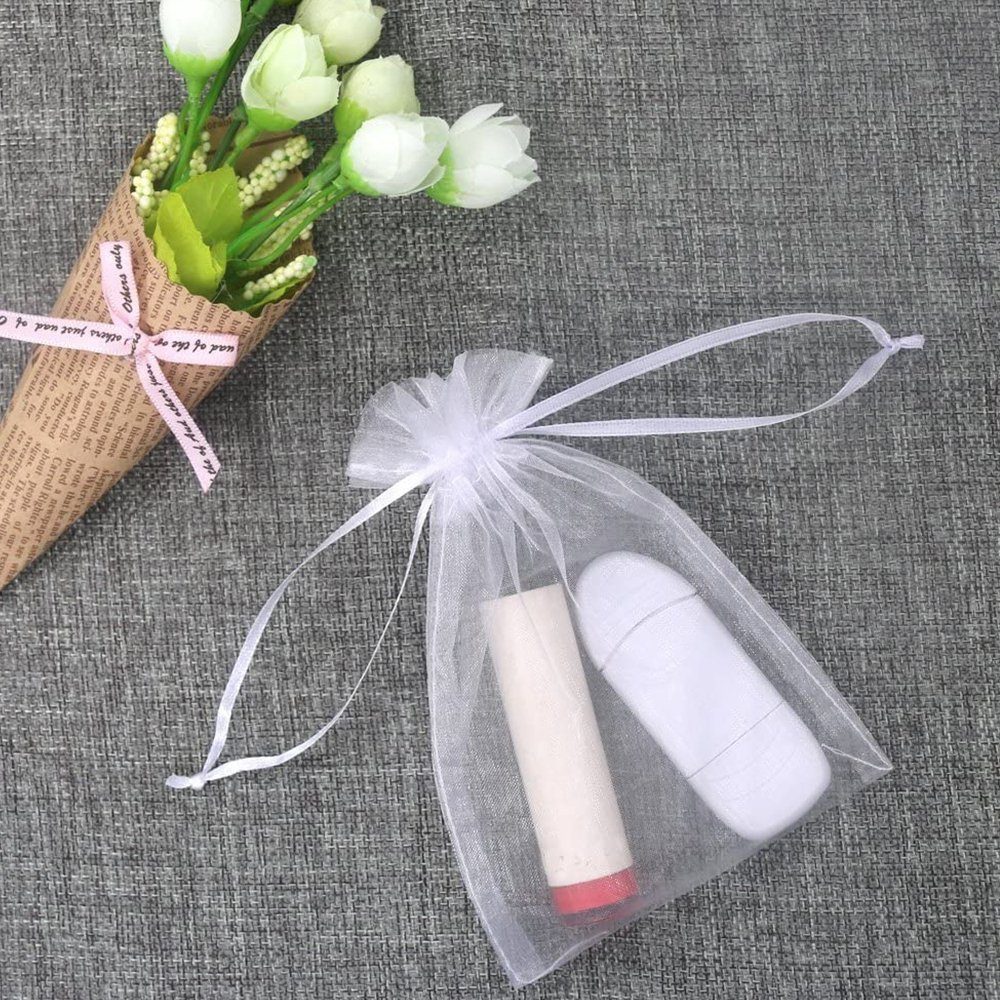 Lubgitsr Aufbewahrungstasche 100 Stück Organzasäckchen 10 X 15cm Organza Säckchen, Schmuckbeutel (100-tlg)