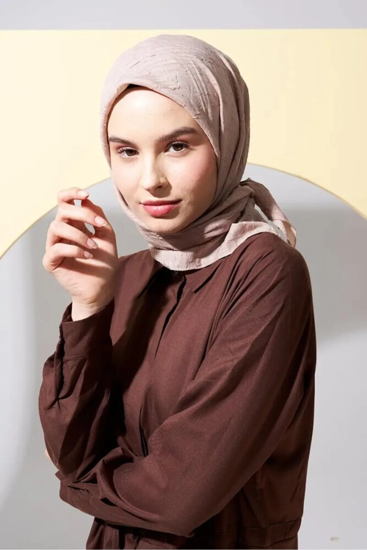 SOYTEMİZ  Hijab Damen-Schal aus Bio-Bambus, Latte