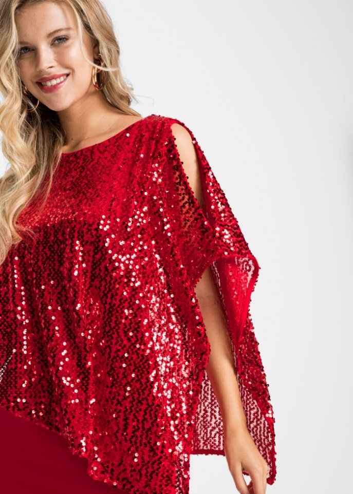 Cold-Shoulder-Kleid mit Pailletten