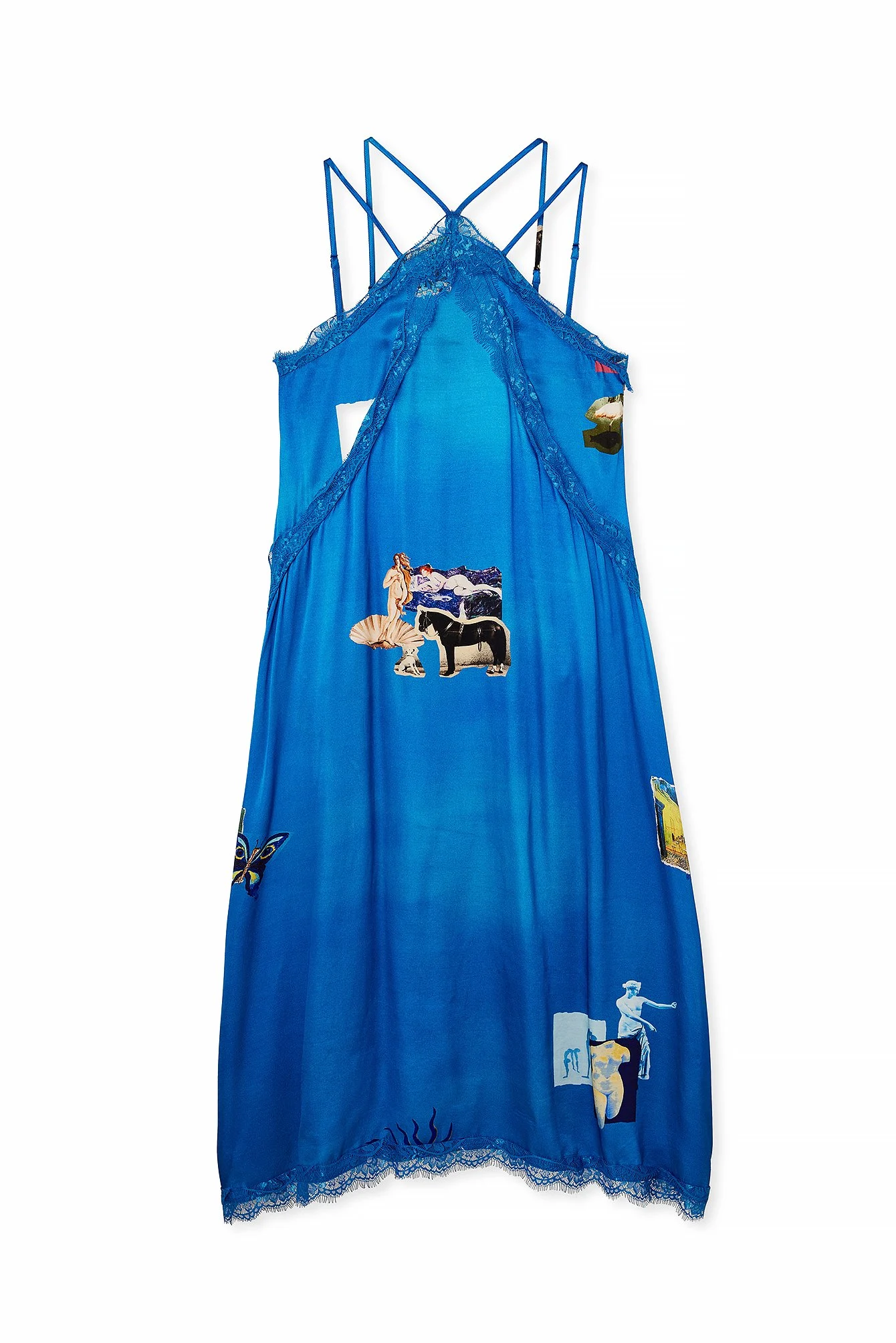 Kleid mit Collage und Spitzendetail