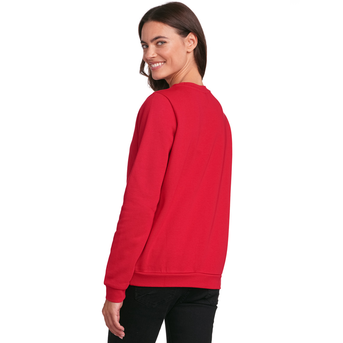 Damen Weihnachtssweatshirt mit Applikation rot