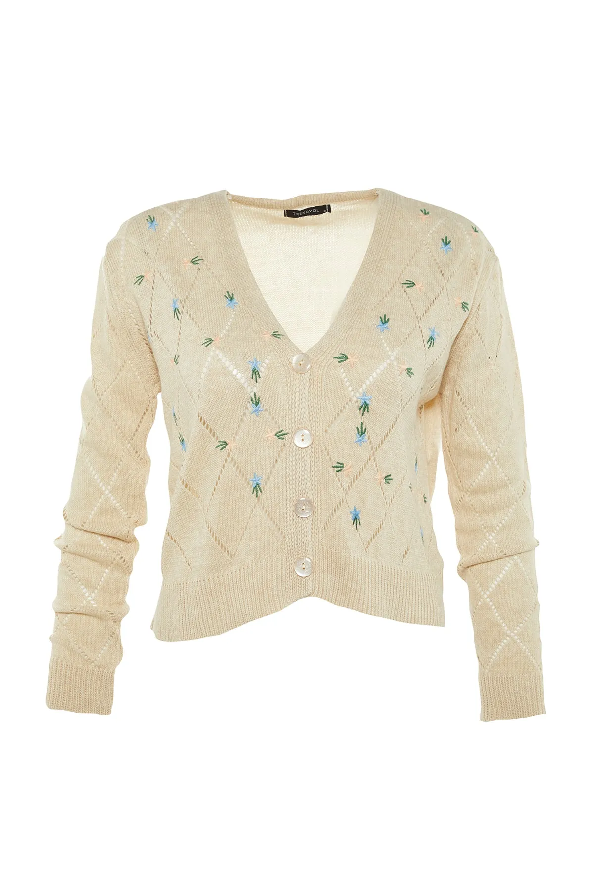 Trendyol Collection  Strickjacke mit Steinstickerei TWOAW22HI0188