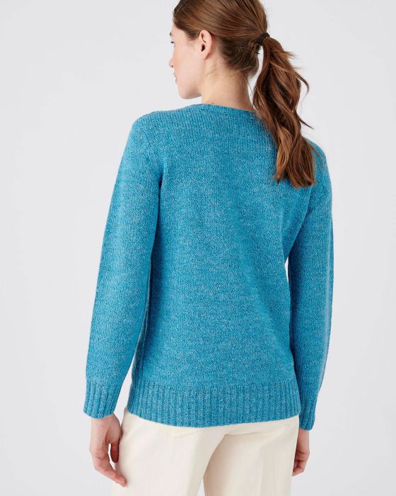 Pull col rond, maille chinée chaude Thermolactyl