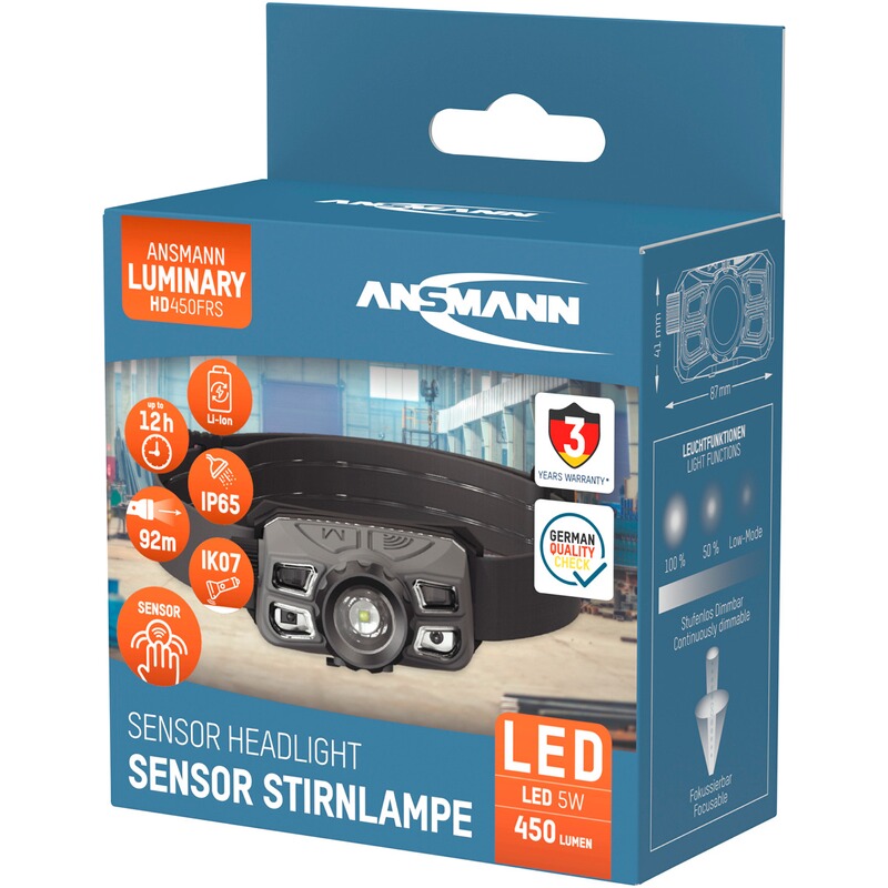 Ansmann Stirnlampe HD450FRS