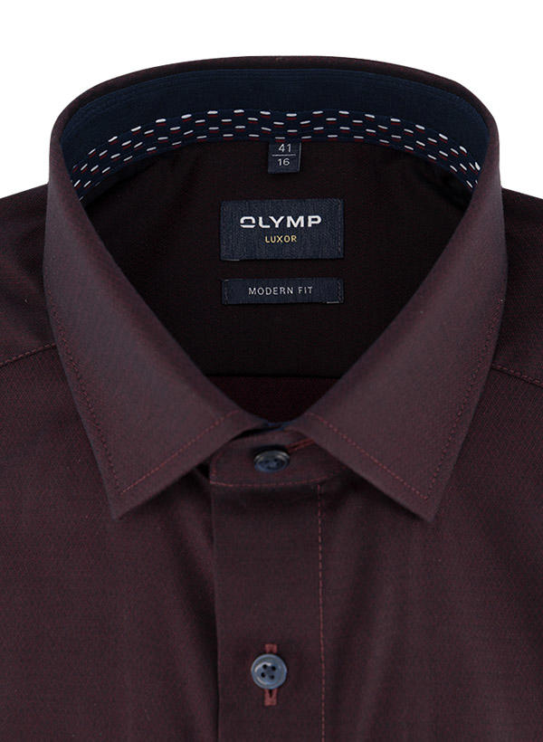 OLYMP, Hemd, Modern Fit, Baumwolle, Extra langer Arm, dunkelrot