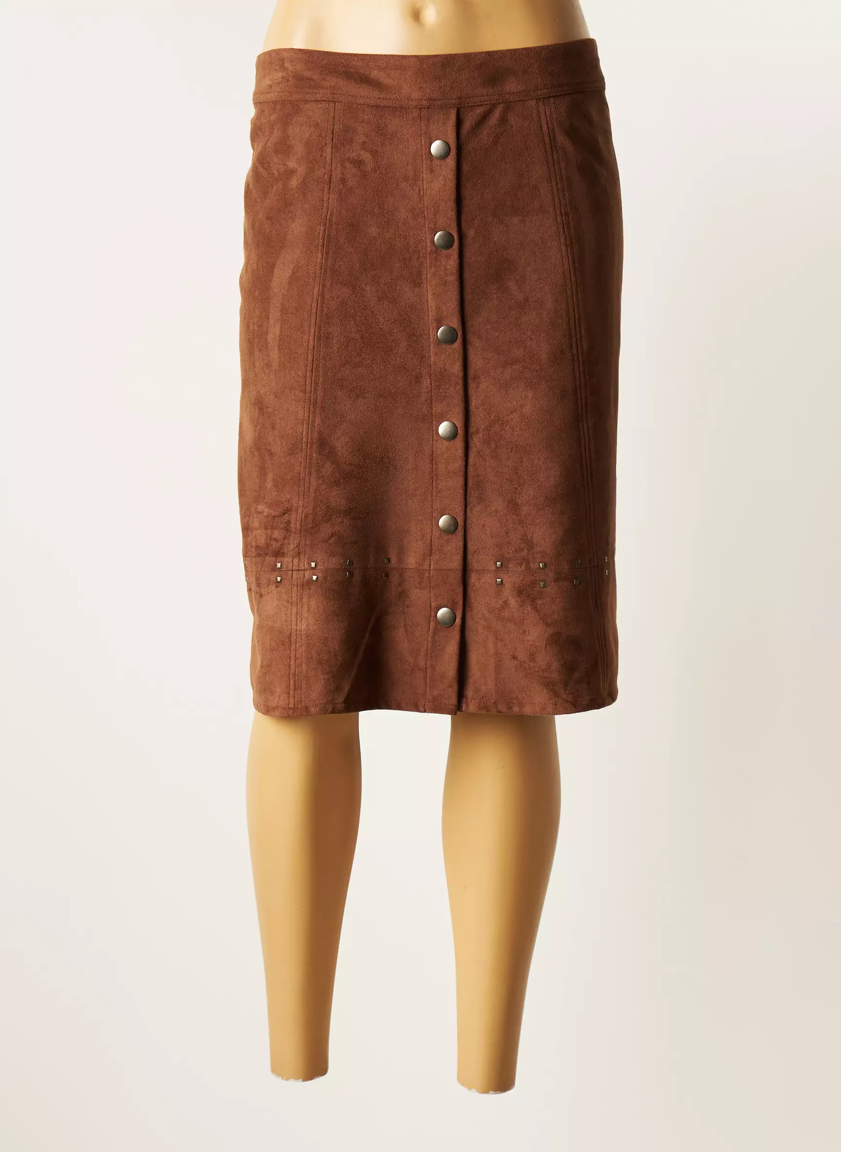 Felino Jupes Mi Longues Femme couleur marron