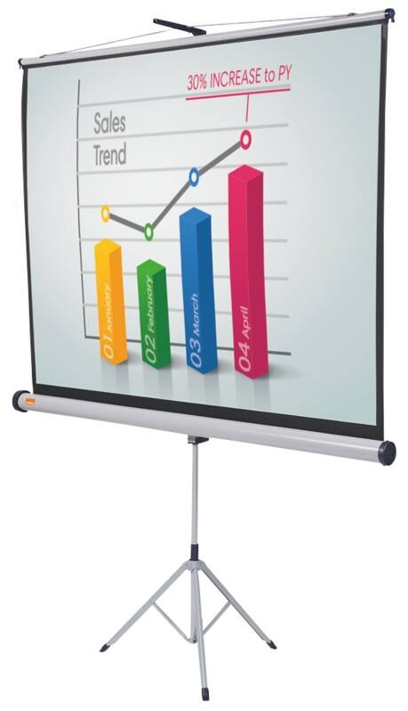 Nobo Flexible Projektionsleinwand 1902395W Mit Dreibeinstativ Format 16:10 150 x 100 cm