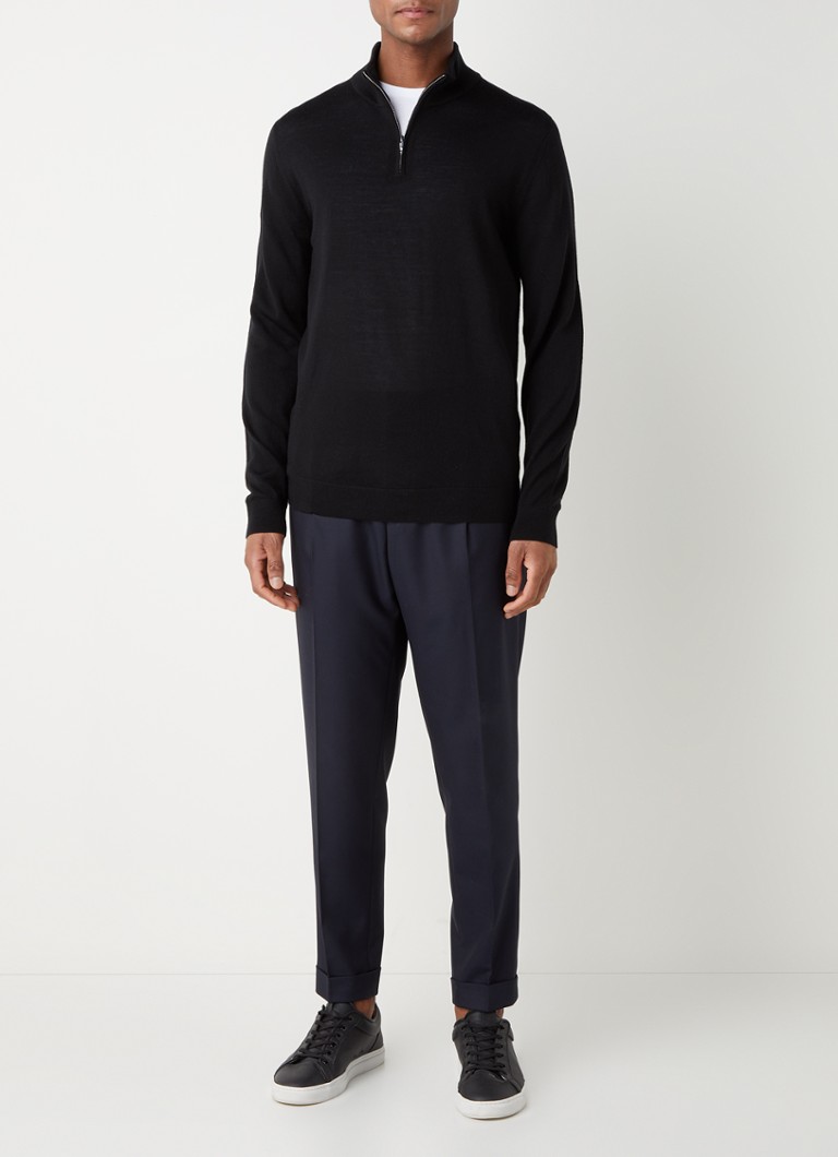 Reiss Blackhall fine-knit wool pullover with half zip