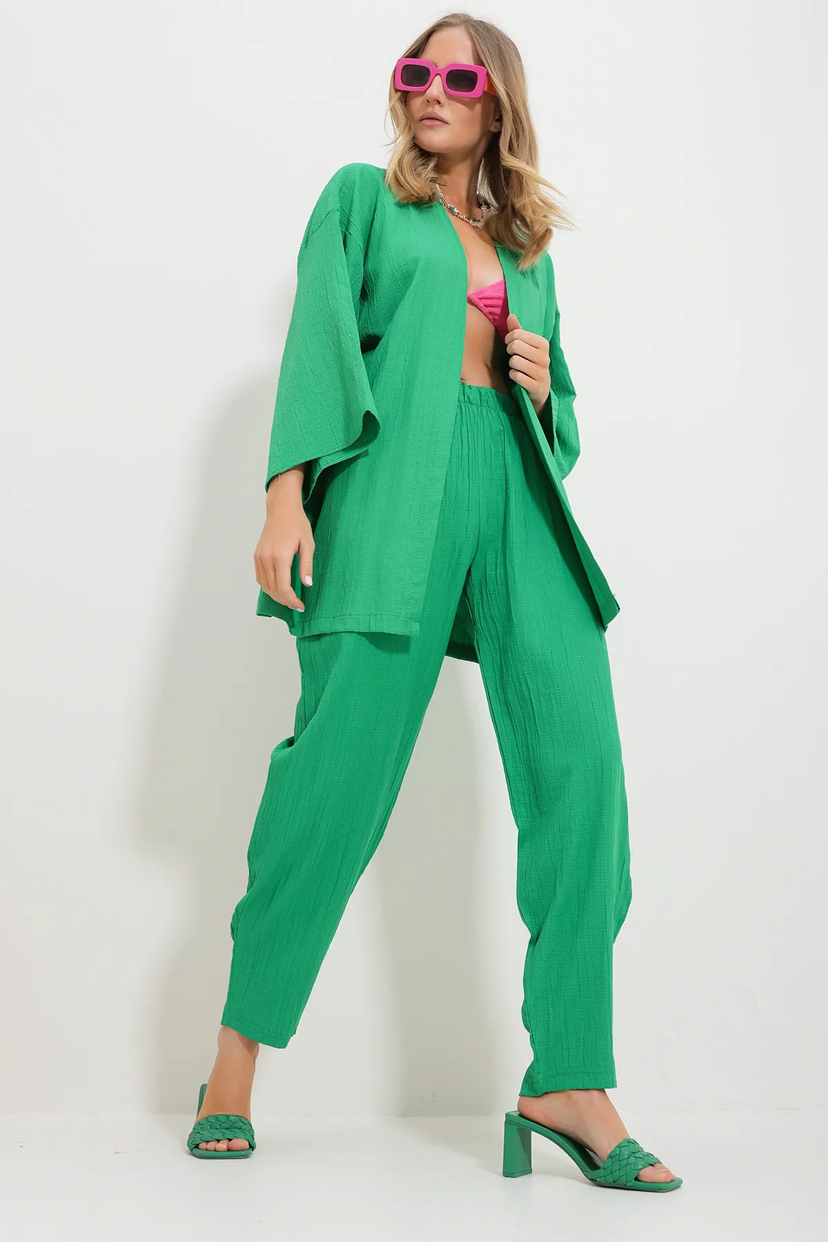 Trend Alaçatı Stili  Zweiteiler - Grün - Regular Fit