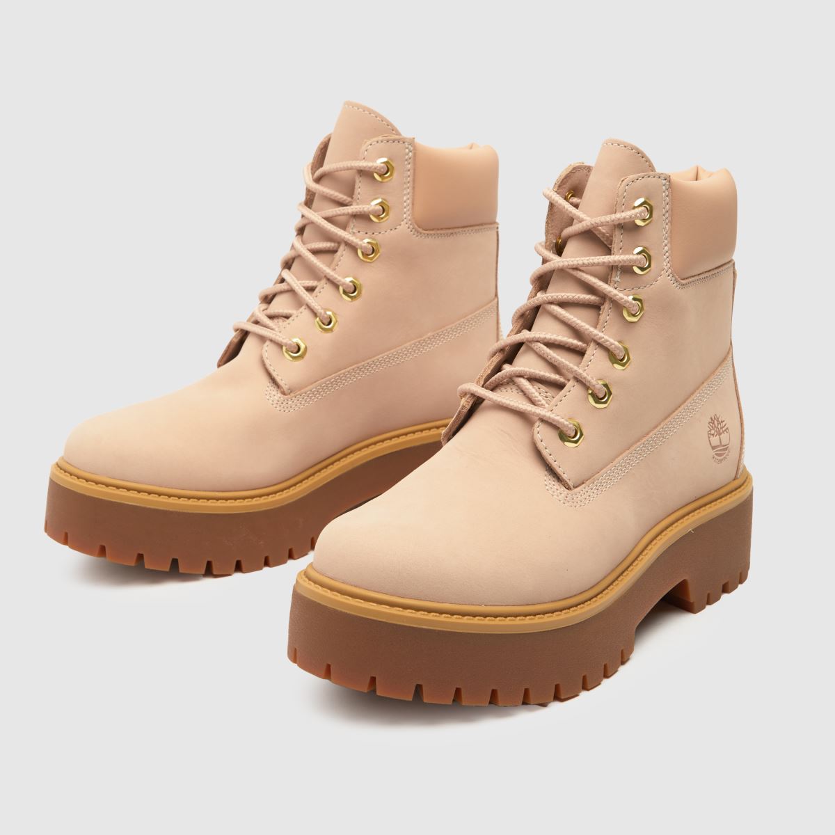 Škornji z vezalkami Timberland Stone Street v bež barvi