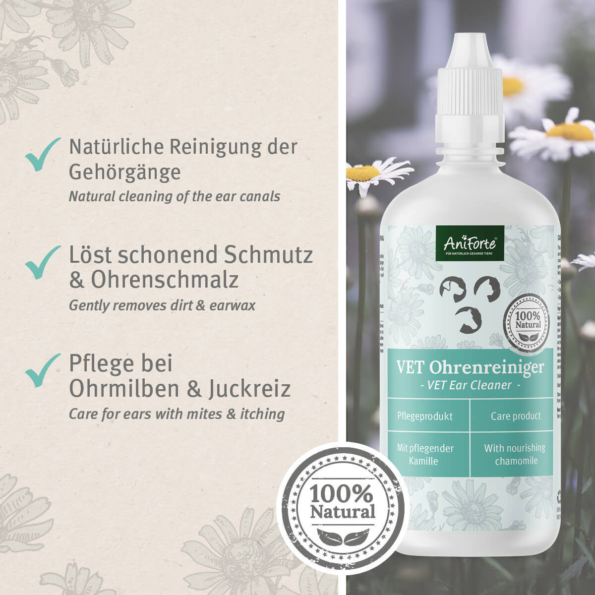 Aniforte Augen- & Ohrenpflege Aniforte VET Ohrenreiniger Kamille 250ml