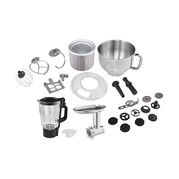 Küchenmaschine Digital, mit Eisschüssel, 4 in 1, titan (MD 18440)