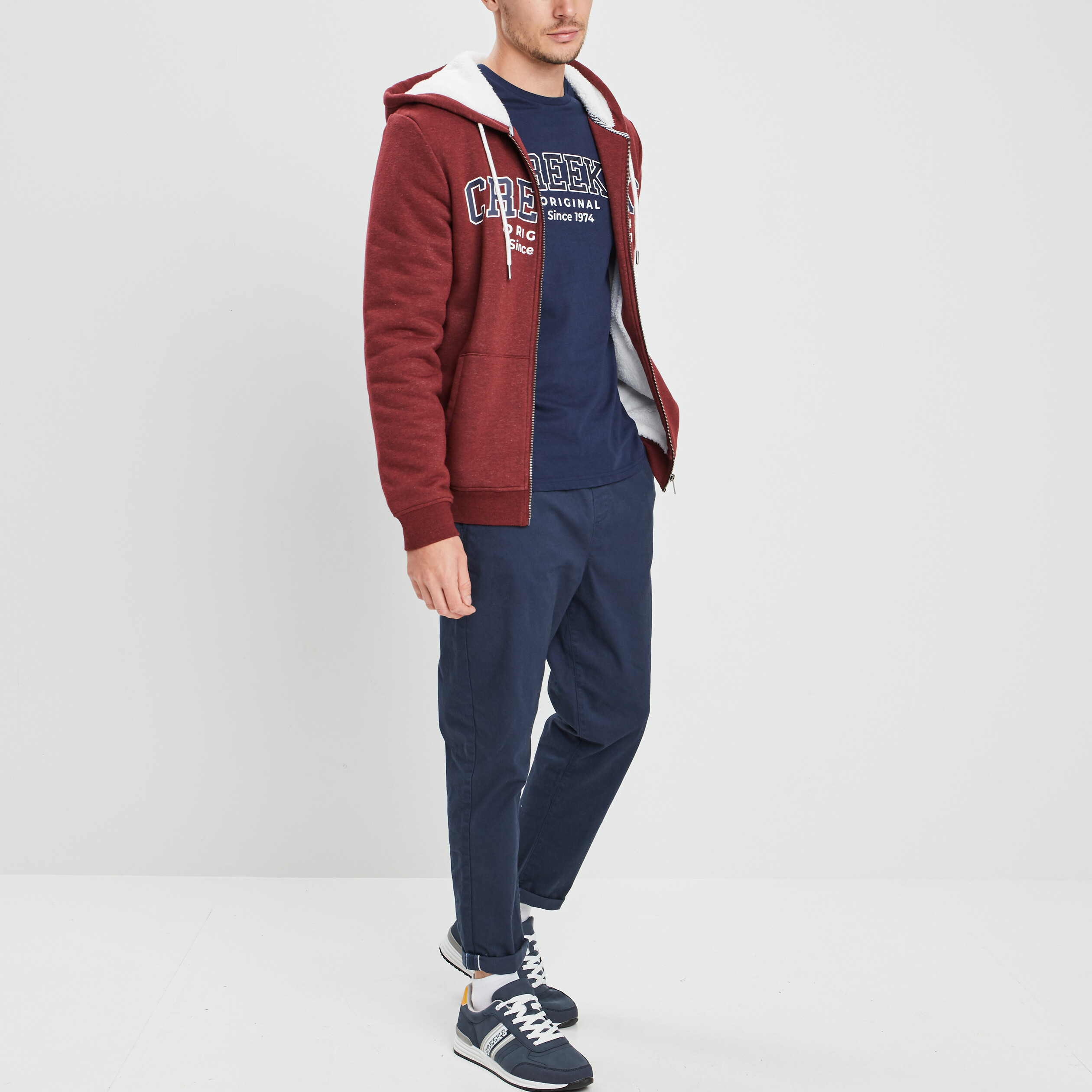 Pantalon droit à coulisse bleu marine homme | La Halle