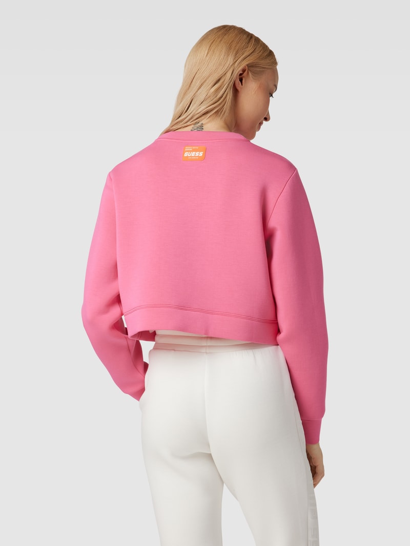Crop Sweatshirt mit Label-Print Modell 'ALETHA' in pink