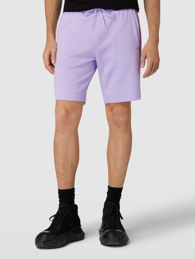 Sweatshorts mit Label-Print Modell 'Headlo' in flieder