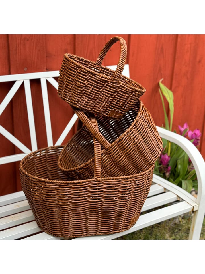 UNUS Einkaufskorb Rattan-Optik Henkelkorb in Braun günstig kaufen