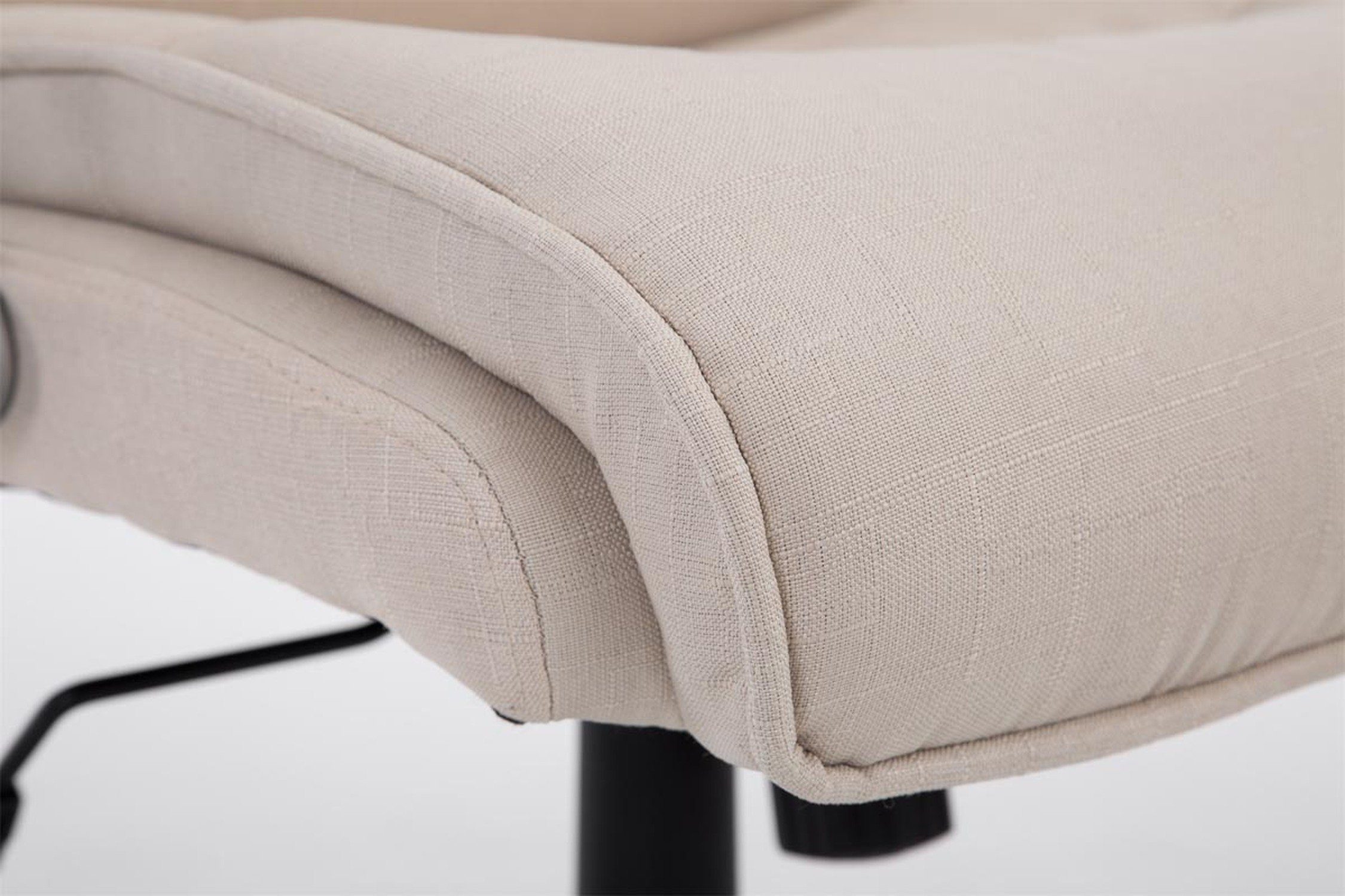 TPFLiving Bürostuhl Vila mit bequemer ergonomisch geformter Rückenlehne (Schreibtischstuhl, Drehstuhl, Chefsessel, Bürostuhl XXL), Gestell: Kunststoff silber - Sitzfläche: Stoff creme