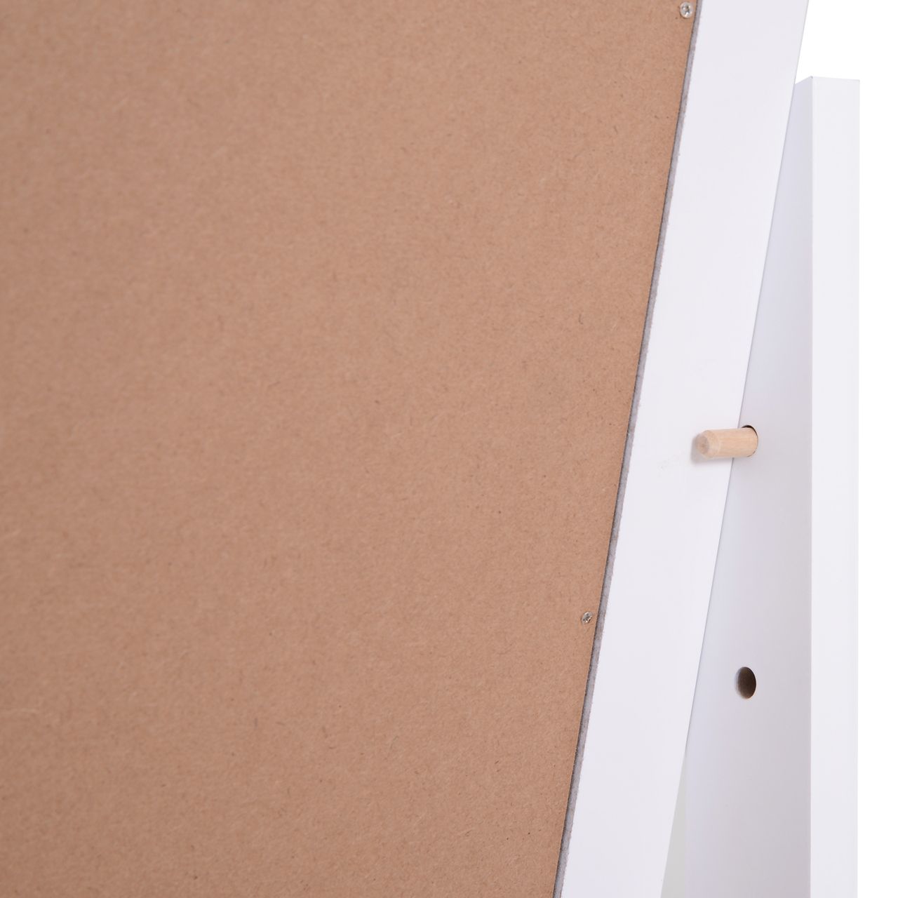 HOMCOM Standspiegel Ganzkörperspiegel Schminkspiegel Erhöhte Füße Pflegeleicht MDF Weiß 47 x 46 x 148 cm