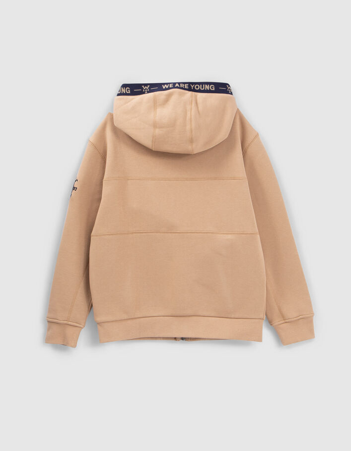 Cardigan beige avec découpes placées garçon