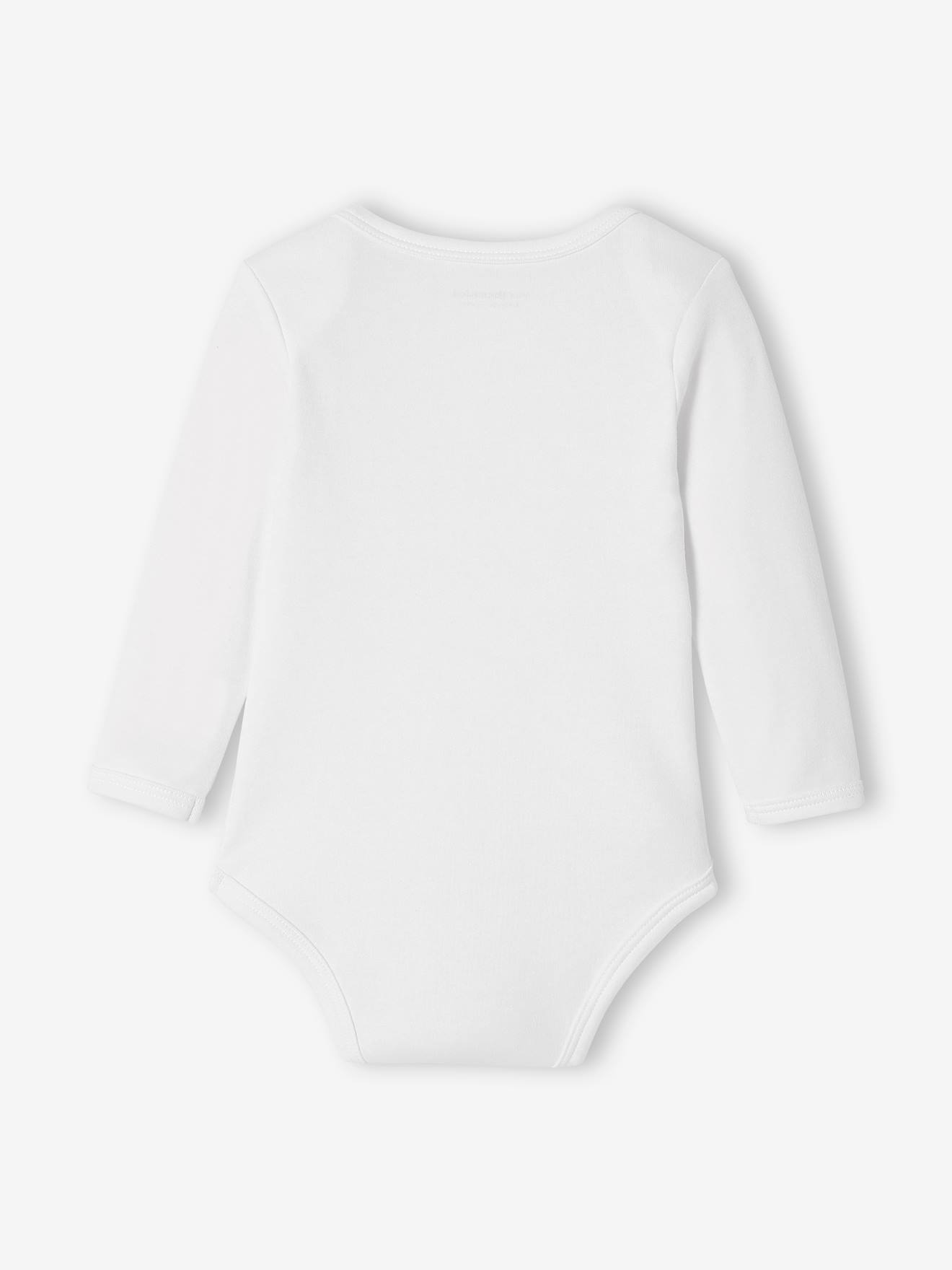 Lot de 5 bodies bébé manches longues ouverture US BASICS lot blanc