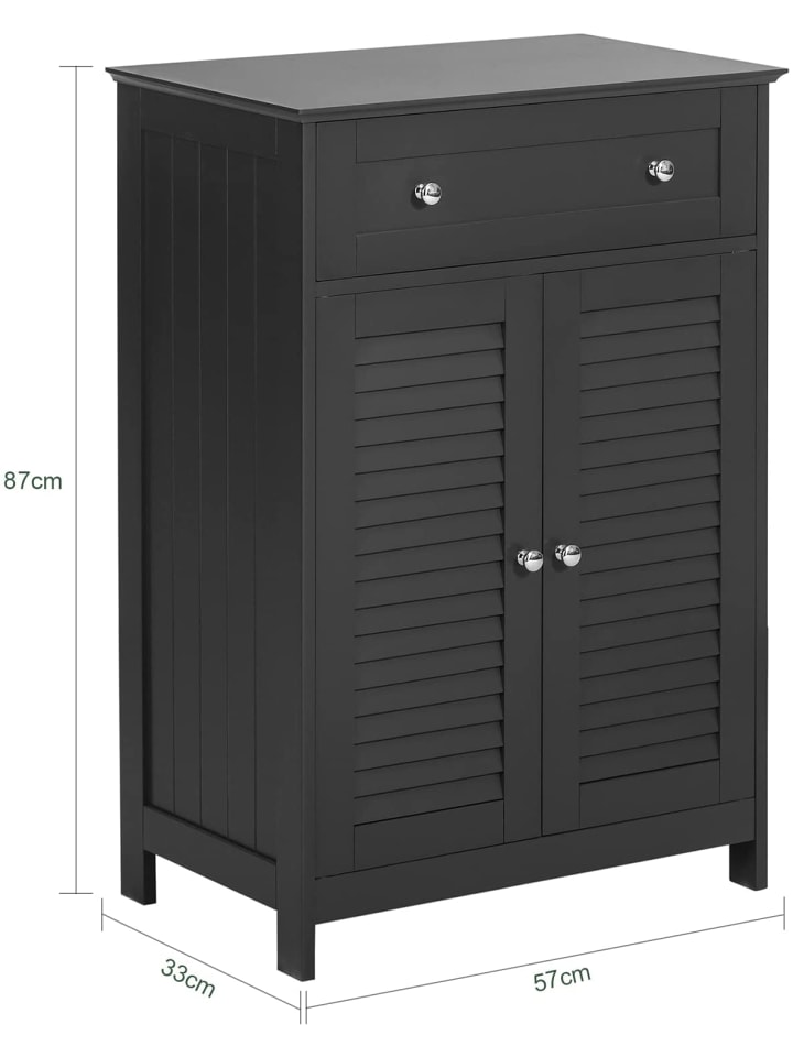 SoBuy Badkommode in Drunkelgrau - (B)57 x (H)87 x (T)33cm günstig kaufen onesize