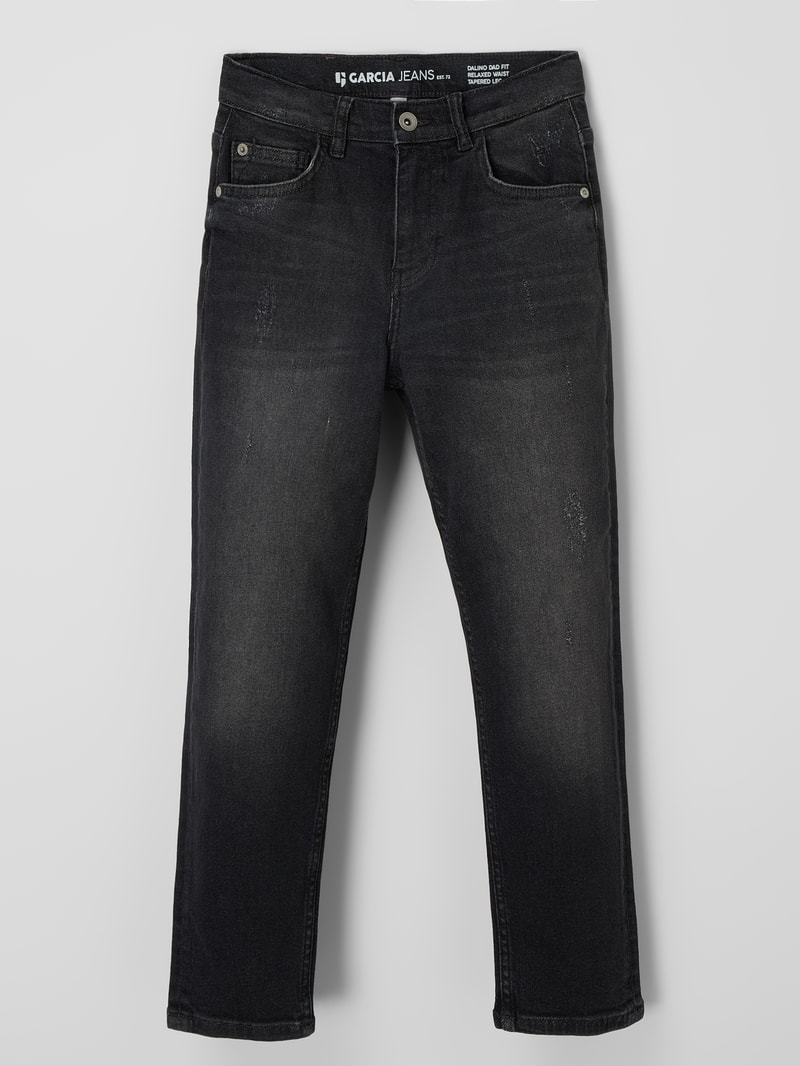 Dad Fit Jeans mit Stretch-Anteil Modell 'Dalino' in schwarz