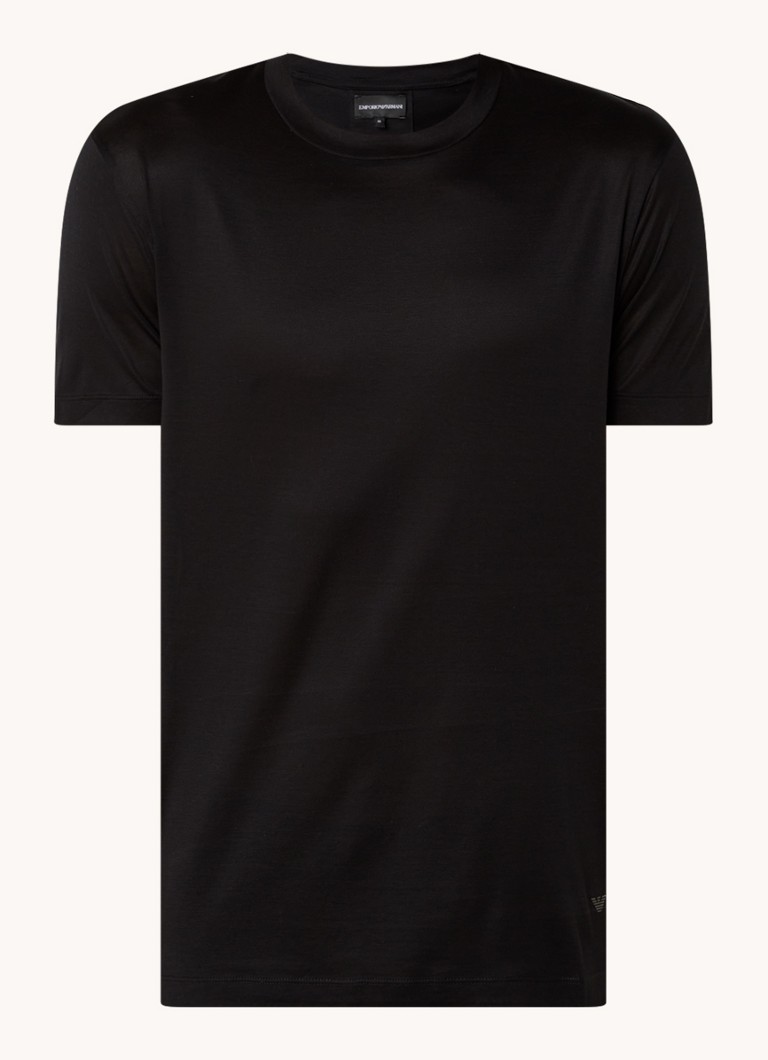 Tricou Emporio Armani din amestec de lyocell cu logo