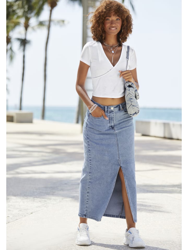Buffalo Jeansrock in light blue washed günstig kaufen