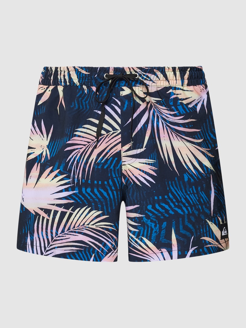 Badehose mit Allover-Muster in schwarz