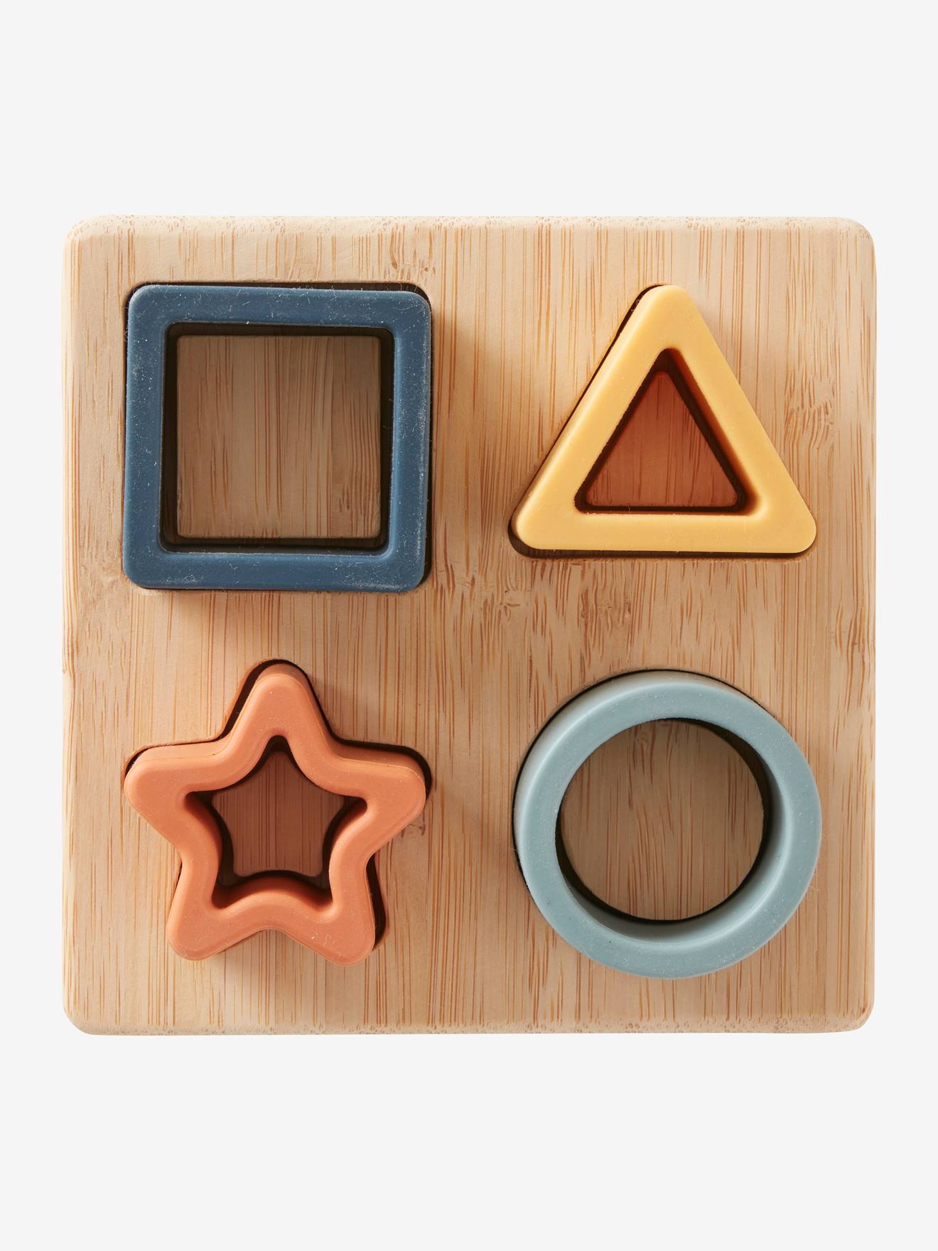 Puzzle des formes en bois et silcone multicolor