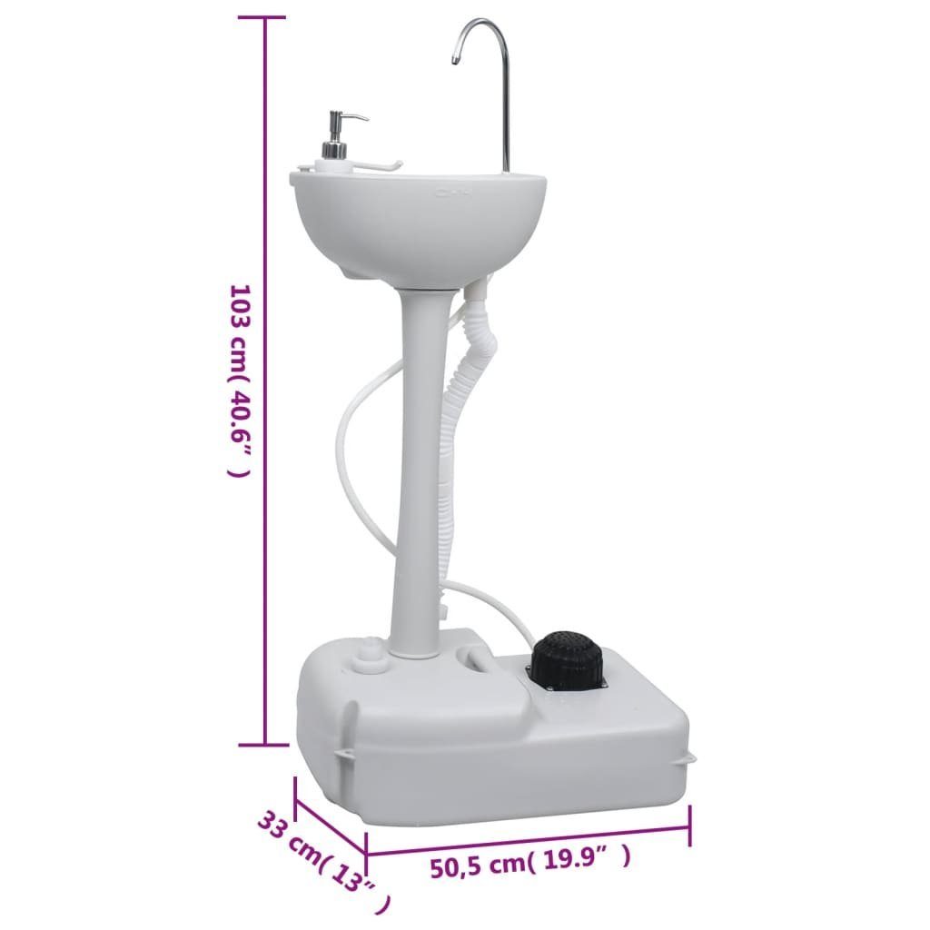 vidaXL Campingtoilette Tragbare Campingtoilette mit Waschbecken und Wasserbehälter
