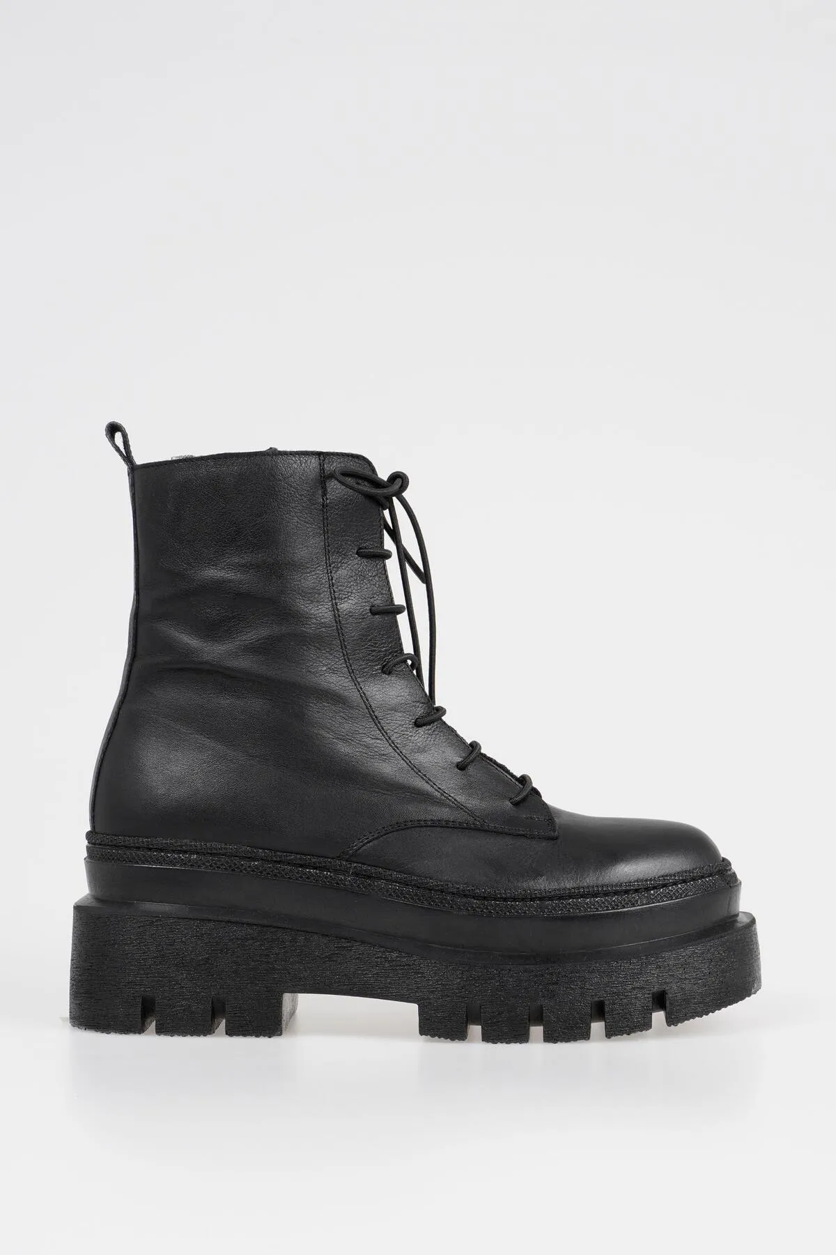 CZ London  Damen-Winterstiefel zum Schnüren aus Leder mit dicker Sohle
