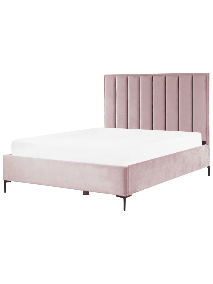 Beliani Doppelbett SEZANNE in Rosa/Schwarz - (W) 170 x (H) 142 x (L) 215 cm günstig kaufen onesize