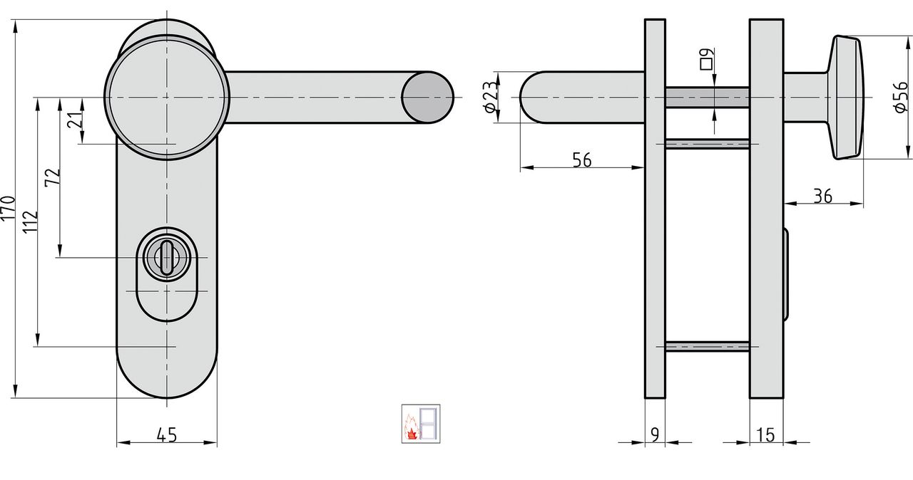 Basi FS-Wechsel-Schutzbeschlag - SB/FS 2200K - ES1 - ZA - Kurzschild rund - Edelstahl