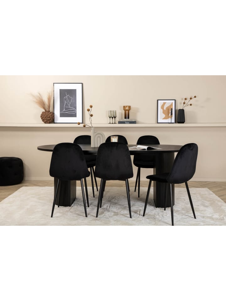 ebuy24 Essgruppe Bianca 65 (7-teilig) Schwarz 90 x 200 cm günstig kaufen onesize