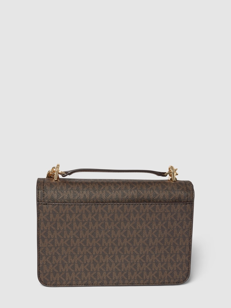 Handtasche mit Allover-Muster in dunkelbraun