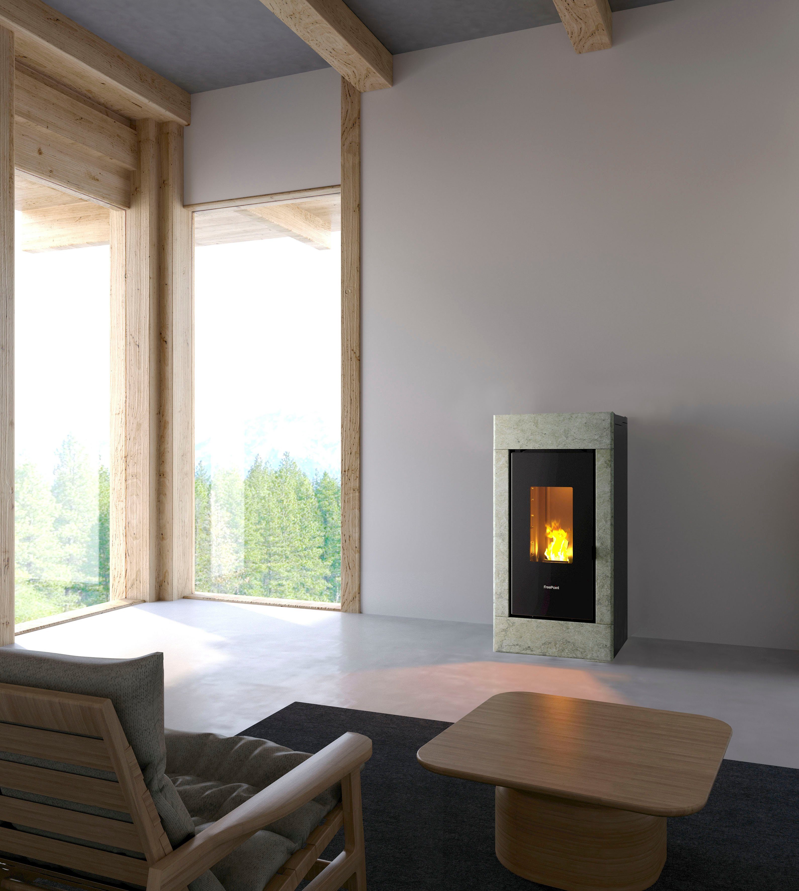 Freepoint Pelletofen Accent Airtight, 7,7 kW, Zeitbrand