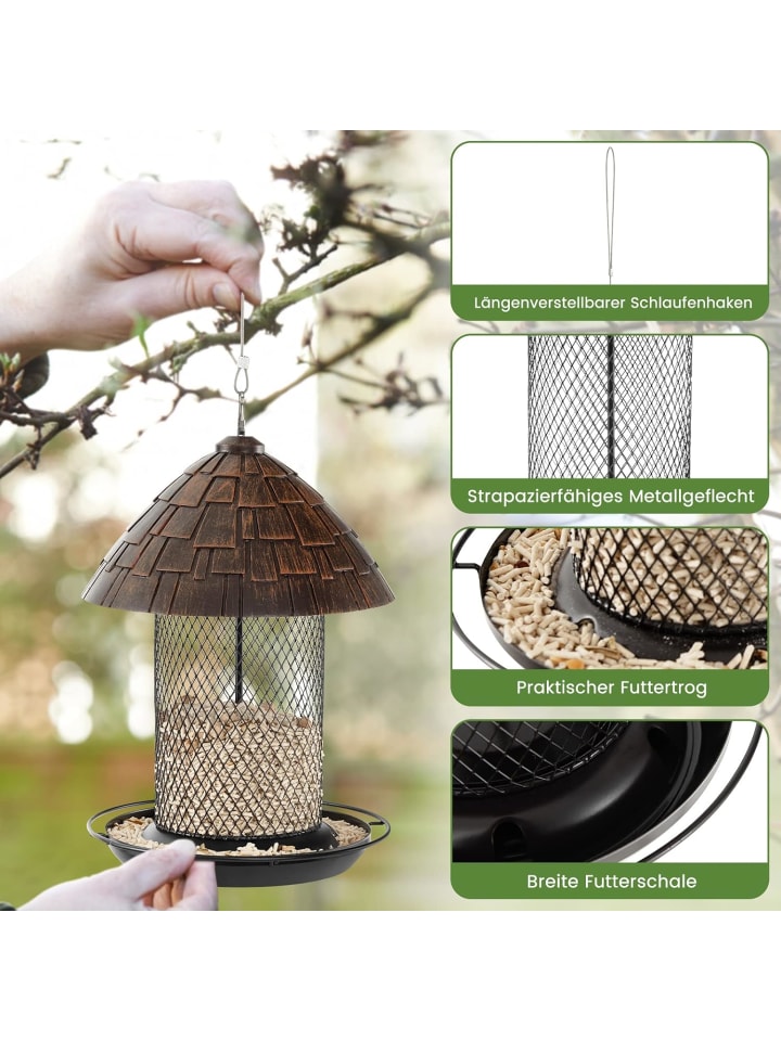 COSTWAY Vogelfutterhaus in Braun günstig kaufen onesize