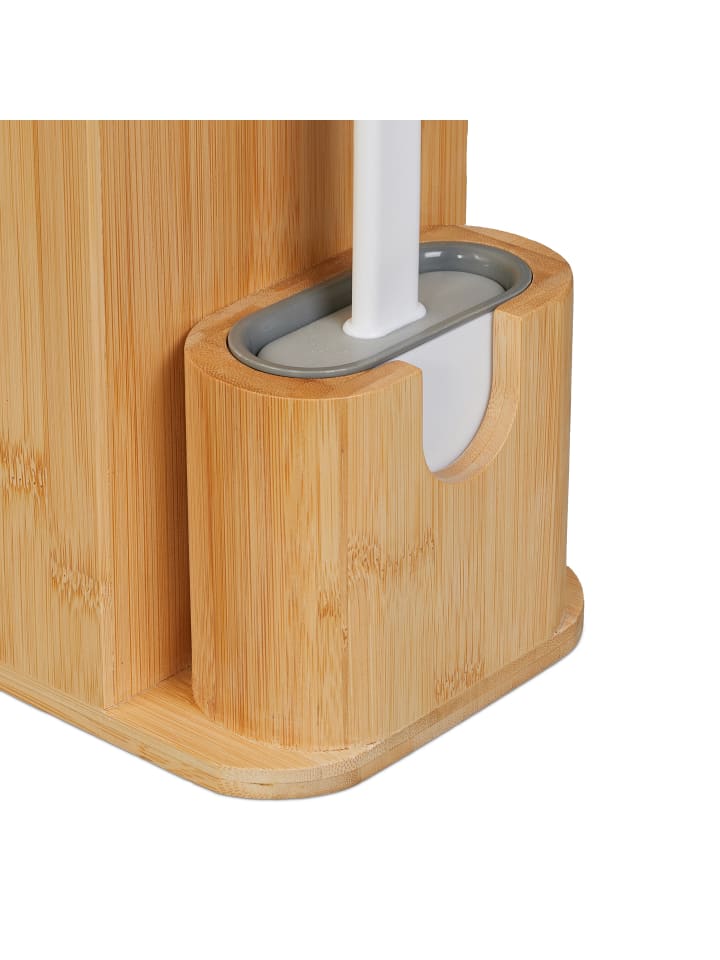 relaxdays WC Garnitur in Natur/ Weiß- (B)26 x (H)72,5 x (T)15 cm günstig kaufen onesize