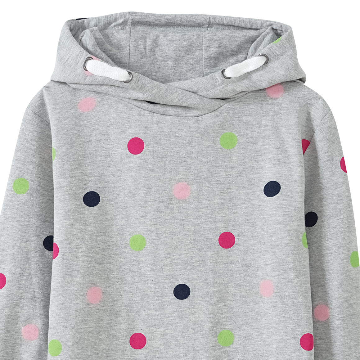 Mädchen Sweatkleid mit bunten Punkten allover