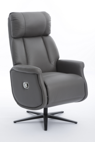 Happy Home Happy Home Relaxsessel mit Liegefunktion Lederoptik & schwarze Füße dunkelgrau